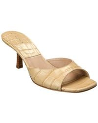 Michael Kors - Anita Runway Croc-Embossed Leather Sandal - Lyst