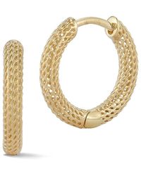 Ember Fine Jewelry - 14K Mesh Huggie Earrings - Lyst