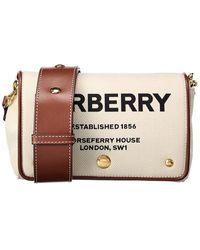 Burberry Horseferry Print Canvas & Leather Shoulder Bag - Brown