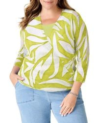 NIC+ZOE - Plus Meadow Mix 4-Way Linen-Blend Cardigan - Lyst