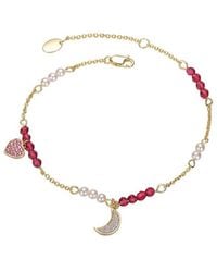 Genevive Jewelry - Rachel Glauber 14K Plated Cz Charm Bracelet - Lyst