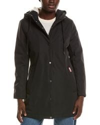 HUNTER - Billie Canvas Mid Length Hooded Rain Jacket - Lyst