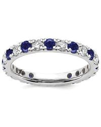 Lab Grown Gemstones - 14K 1.75 Ct. Tw. Lab-Grown Diamond & Lab-Grown Sapphire Eternity Ring - Lyst