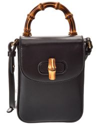 Gucci - Bamboo Mini Leather Phone Pouch - Lyst