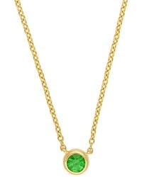 HAWLEY ST - 14K 0.13 Ct. Tw. Tsavorite Bezel Necklace - Lyst
