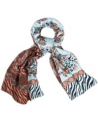 Saachi - Animal Paisley Motif Reversible Scarf - Lyst