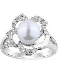 Ethos Creations - Brilliant Bloom 14K 0.50 Ct. Tw. Lab-Grown Diamond & 8Mm Pearl Ring - Lyst