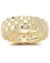 Chloe and Madison - 14k Over Silver Cz Checkered Ring - Lyst