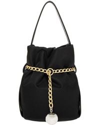 Prada - Petit Sac Noir Mini Re-Nylon & Leather Bucket Bag - Lyst