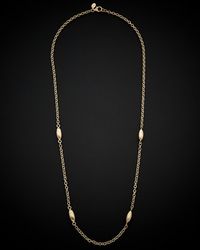 Italian Gold - 14k Satin Oval Bead Station Necklace - Lyst