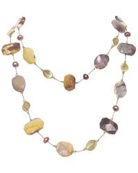 Margo Morrison - Vermeil Mookaite Jasper & Pearl Necklace - Lyst