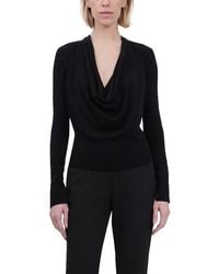 Jonathan Simkhai - Natia Cowl Neck Wool-Blend Top - Lyst