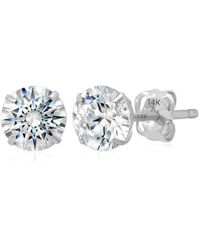 MaxColor - 14K Cz Stud Earrings - Lyst