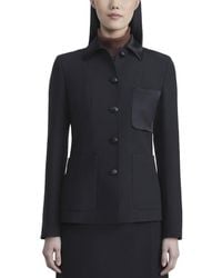 Lafayette 148 New York - Patch-pocket Tailored Chore Wool & Silk-blend Jacket - Lyst