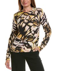 Oscar de la Renta - Butterfly Print Jacquard Wool Pullover - Lyst