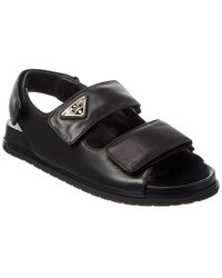Prada - Logo Leather Sandal - Lyst