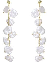 Rachel Glauber - 14k Over Silver Freshwater Pearl Earrings - Lyst