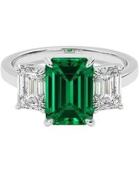 VOWE - 14K 4.00 Ct. Tw. Lab-Grown Diamond & Lab-Grown Emerald Ring - Lyst