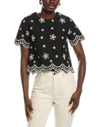 Gracia - Embroidered Eyelet Crop Top - Lyst