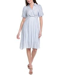 Gracia - Striped V Collar Neck Dress - Lyst