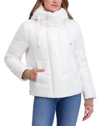 Kensie - Mixed Quilt Puffer Jacket - Lyst