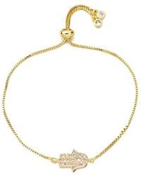 Eye Candy LA - Luxe Collection 18k Plated Cz Hamsa Bracelet - Lyst
