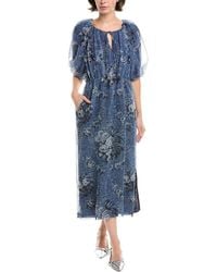 Rebecca Taylor - Floral Midi Dress - Lyst