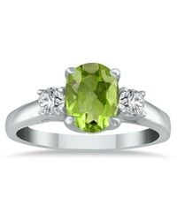 Gem Spark - 14K 1.58 Ct. Tw. Diamond & Peridot Ring - Lyst