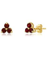 MaxColor - 14K 0.40 Ct. Tw. Garnet Studs - Lyst