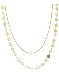 Italian Gold Over Silver - 18K Plated Multi Strand Necklace - Lyst