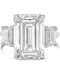 Diana M. Jewels - Diana M. Platinum 11.00 Ct. Tw. Lab-Grown Diamond Three-Stone Ring - Lyst