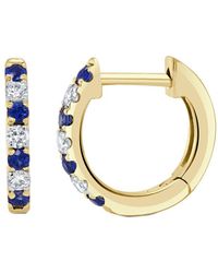 Sabrina Designs - 14k 0.24 Ct. Tw. Diamond & Sapphire Huggie Earrings - Lyst
