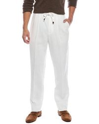Brunello Cucinelli - Pleated Leisure Fit Linen Pant - Lyst