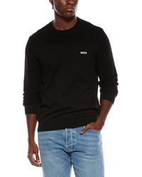 BOSS - Momentum Wool-Blend Crewneck Sweater - Lyst