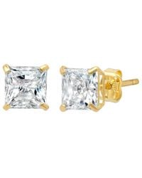 MaxColor - 14K Cz Stud Earrings - Lyst