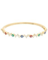 Juvell - Plated Cz Evil Eye Bangle Bracelet - Lyst