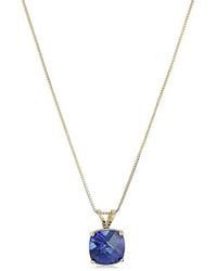 MaxColor - 14k 2.25 Ct. Tw. Lab-grown Blue Sapphire Pendant Necklace - Lyst
