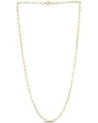 Italian Silver - Piazza Di Spagna 14K Over Paperclip Chain Necklace - Lyst