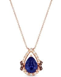 Le Vian - Le Vian 14k Strawberry Gold 1.67 Ct. Tw. Diamond & Tanzanite Pendant Necklace - Lyst