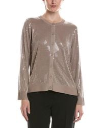 Anne Klein - Sequin Cardigan - Lyst
