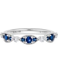 H.J. Namdar - 14K 0.57 Ct. Tw. Diamond & Sapphire Stackable Ring - Lyst