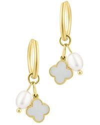 Adornia - Freshwater Pearl & 8-9Mmmm Pearl 18K Plated Earrings - Lyst