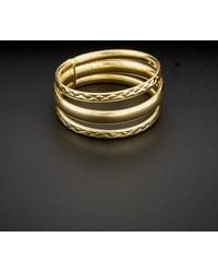 Italian Gold - 14k Polished & Diamond-cut Triple Band Ring - Lyst