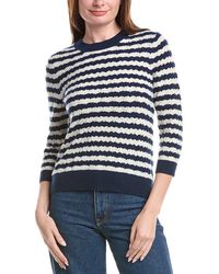 Isla - Kendall Pointelle Stripe Cashmere Sweater - Lyst