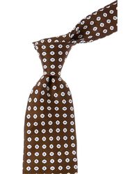 Brooks Brothers - Brown Tossed Flowers Linen & Silk-blend Tie - Lyst