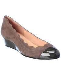French Sole Miles Suede Wedge - Grey