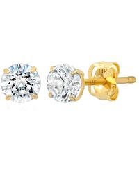 MaxColor - 14K Cz Stud Earrings - Lyst