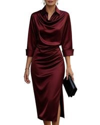 Tedora - Long Sleeve Midi Dress - Lyst