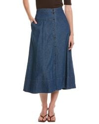 Anne Klein - Button Front Midi Skirt - Lyst