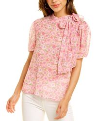 rosewater remi Tie-neck Top - Pink